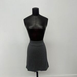 Charcoal Gray Knit Mini Skirt | Stretch Waist | Minimalist Wardrobe Essential